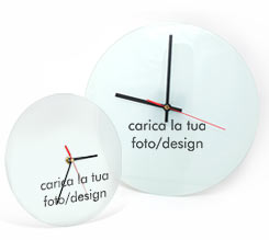 Orologio tondo in vetro da parete