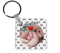 Portachiavi quadrato in legno Grande papà