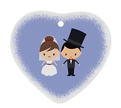 Decorazioni Natalizie ceramica cuore Wedding