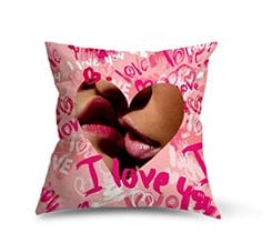 Cuscino in Tessuto Scamosciato Words of love