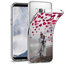 Cover trasparente Samsung S8 Glitter Hearts