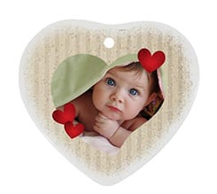 Decorazioni Natalizie ceramica cuore Cartonato