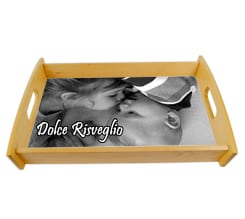 Vassoio in legno piccolo con foto