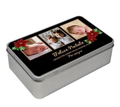 Scatola di latta rettangolare Black Christmas