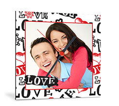 Orologio Quadrato in Legno Love in caos