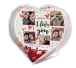 Palla di Neve a Cuore I love you collage