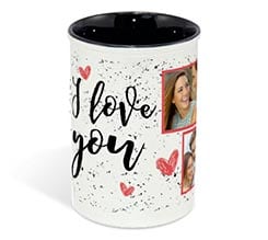 Portapenne in ceramica I love you collage