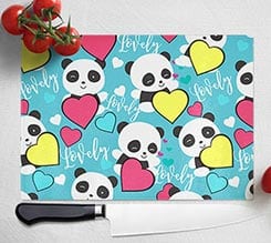 Tagliere in vetro Lovely panda
