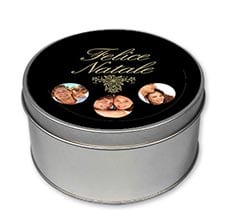 Scatola di latta tonda Dark collage