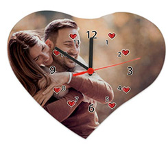 Orologio Cuore Legno 25x21 Quadrante cuori
