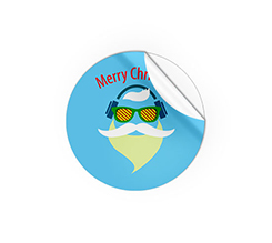 Adesivi rotondi piccoli babbo natale hipster