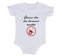 Body neonato con bottoncini Ciuccio rosso