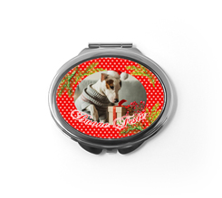 Specchietto Ovale da Borsetta Bacche natalizie