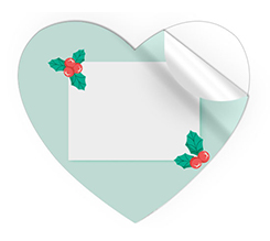 Adesivi cuore grandi bacche natalizie