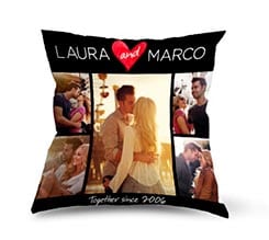 You and Me su Cuscino in Tessuto Scamosciato
