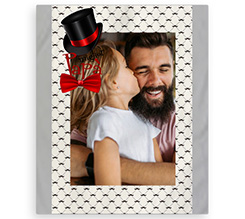 Coperta matrimoniale con foto e grafica baffetti per festa del papà