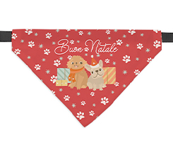 Bandana per cani personalizzata con grafica Buon Natale