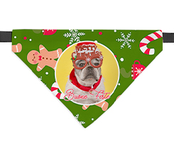 Bandana per cani personalizzata con grafica buone feste