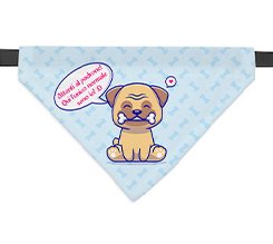 Bandana per cani personalizzata con grafica attenti al padrone e cagnolinoe cagnolino