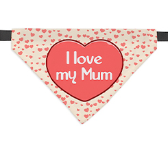 Bandana per cani personalizzata con grafica I love my Mum