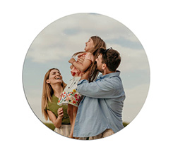 Tappetino mouse Tondo personalizzato con foto famiglia