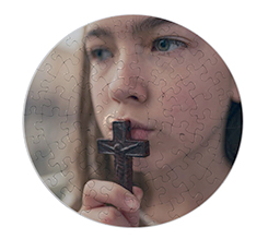 Puzzle Prima Comunione con foto tondo in cartoncino