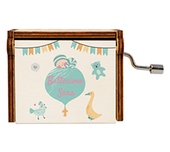 Carillon in legno Battesimo con Palloncino e Nome