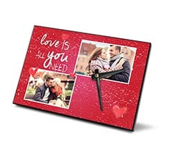 Orologio in legno Love Collage