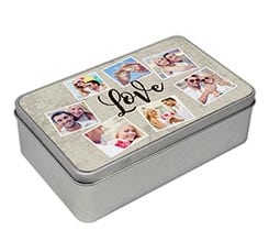 Scatola latta rettangolare Crazy collage