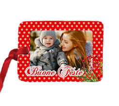 Targhetta Rettangolare in Feltro Bacche natalizie