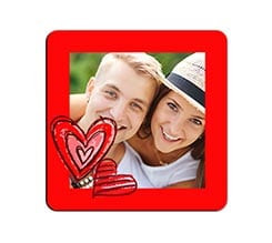 Calamita Quadrata 9,5x9,5 cm Cuori