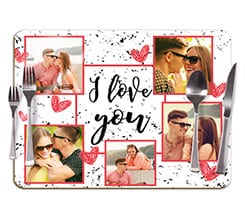 Tovaglietta in sughero I love you collage