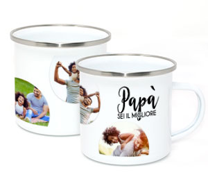 Tazza in metallo smaltato papà sei il migliore