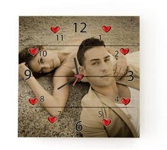 Orologio Quadrato su Listelli in Legno