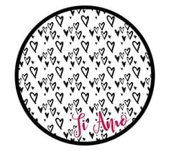 Zerbino Rotondo in Gomma 85 cm Cuori neri