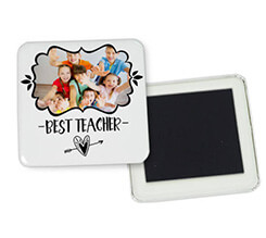 Magnete quadrato frigo Teacher heart