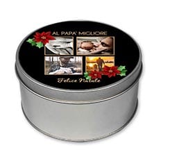 Scatola di latta tonda Black Christmas