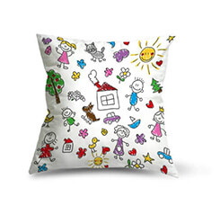 Cuscino in Tessuto Scamosciato Disegno