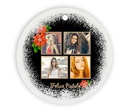 Decorazioni Natalizie ceramica tonda Black Christmas