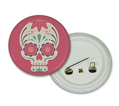 Spilla personalizzata rotonda Teschio bianco