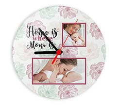 Orologio tondo in vetro Texture bloom