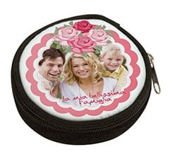 Portamonete rotondo Cornice rosa