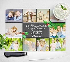 Tagliere in vetro Collage natalizio