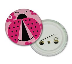 Spilla rotonda Coccinella rosa