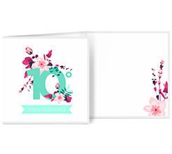 Biglietto a 3 ante quadrato 10 anni anniversario matrimonio