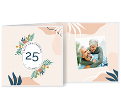 Biglietto a 3 ante quadrato 25 anni matrimonio