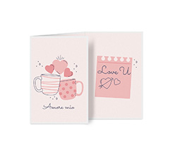 Biglietto a 3 ante verticale con dedica