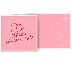 Biglietto a 3 ante quadrato buon anniversario matrimonio