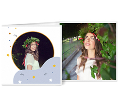 Biglietto a 3 ante quadrato per laurea con foto