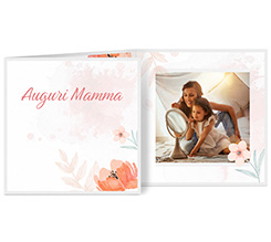 Biglietto 3 ante quadrato auguri mamma con foto
